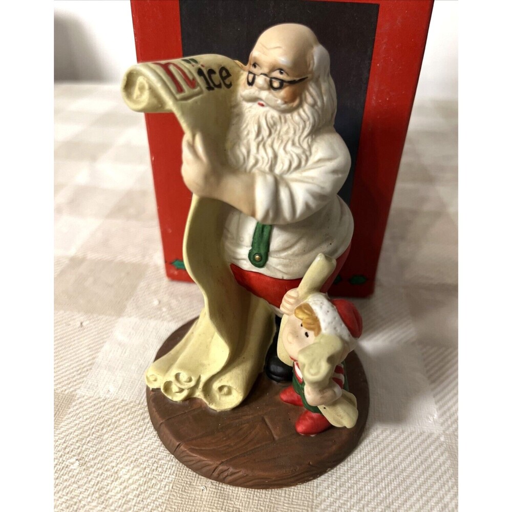 Vintage Santa’s Checking It Twice  1991 RSVP WT Ceramic Santa